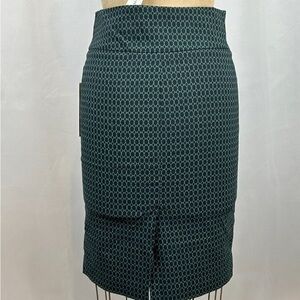 Chic Teal Patterned Pencil Skirt
